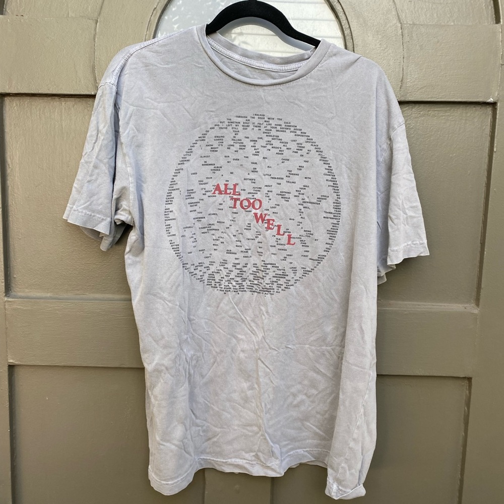 Authentic Taylor Swift All Too Well (Taylor’s Version) Song Lyric Tee